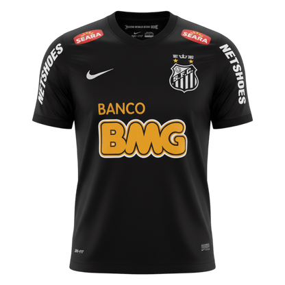 Retro Santos FC Mens Away Soccer Jersey 2011/12 Black
