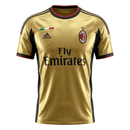 Retro AC Milan Mens Third Away Soccer Jersey 2013/14 Yellow
