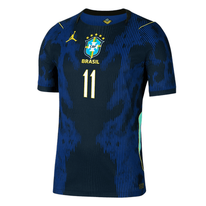 RAPHINHA #11 Brazil Mens Away Soccer Jersey World Cup 2026 Navy - Player Version