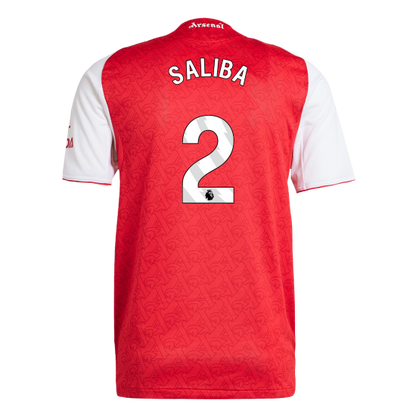 SALIBA #2 Arsenal Mens Home Soccer Jersey 2025/26 Red - Player Version