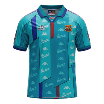 Retro Barcelona Mens Away Soccer Jersey 1996/97 Blue