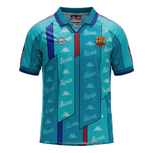 Retro Barcelona Mens Away Soccer Jersey 1996/97 Blue