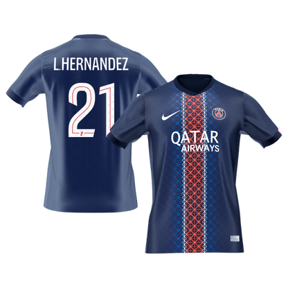 L.HERNANDEZ #21 PSG Mens Home Soccer Jersey 2025/26 Navy [PREMIUM]