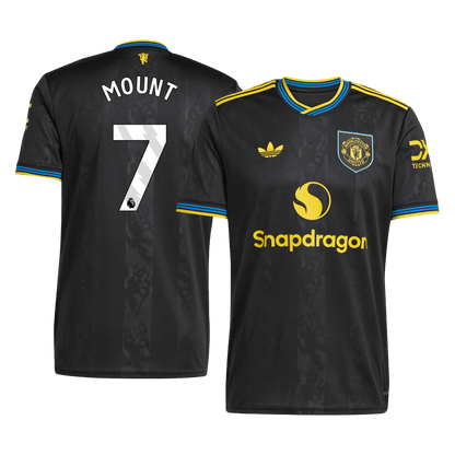MOUNT #7 Manchester United Mens Third Away Soccer Jersey 2025/26 Black