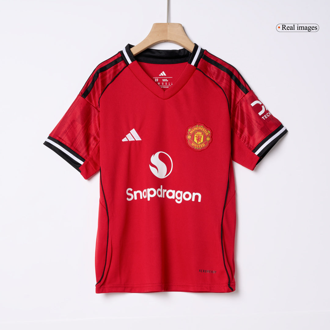 Manchester United Kids Home Soccer Full Set 2025/26 Red