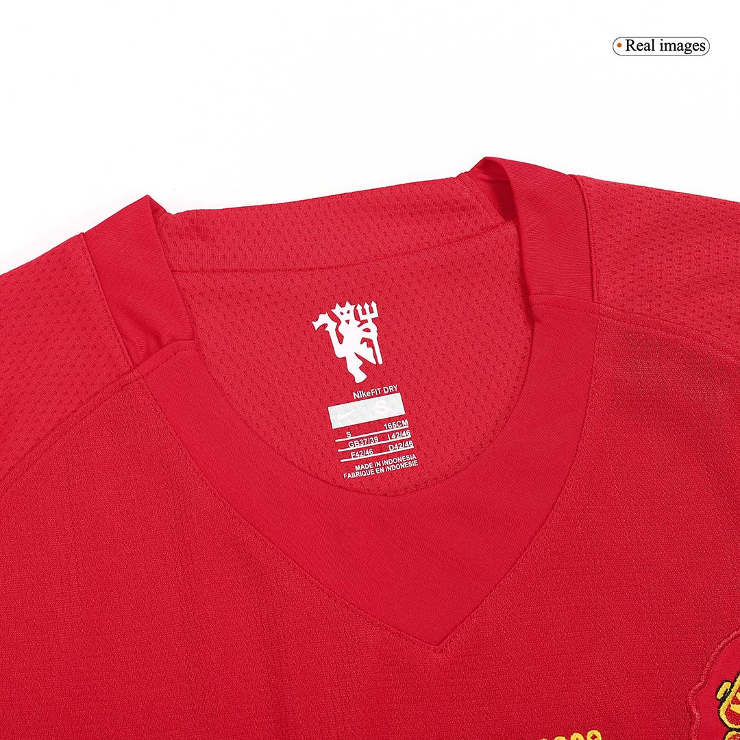 Retro SCHOLES #18 Manchester United Mens Home Soccer Jersey UCL Final UCL 2007/08 Red