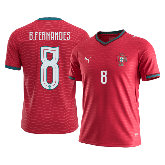 B.FERNANDES #8 Portugal Mens Home Soccer Jersey World Cup 2026 Red [PREMIUM]