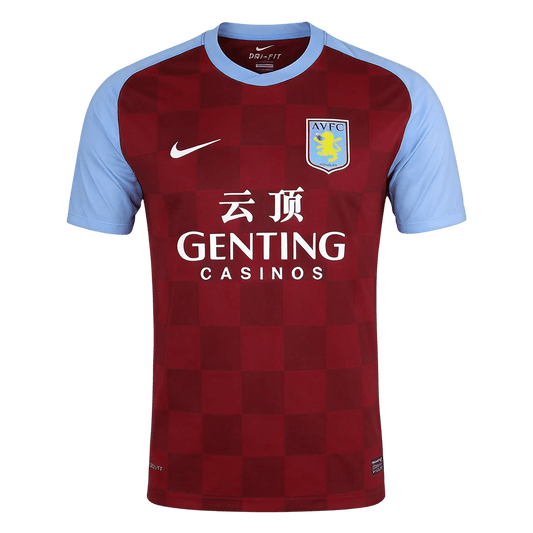 Retro Aston Villa Mens Home Soccer Jersey 2011/12 Red