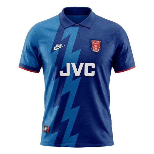 Retro Arsenal Mens Away Soccer Jersey 1995 Blue