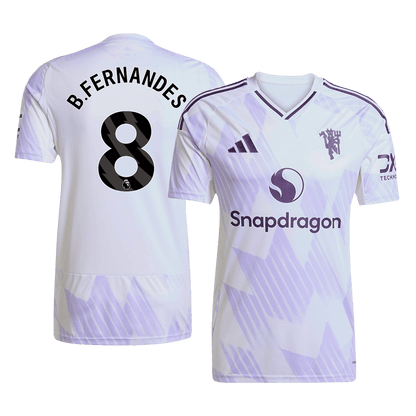 B.FERNANDES #8 Manchester United Mens Away Soccer Jersey 2025/26 White