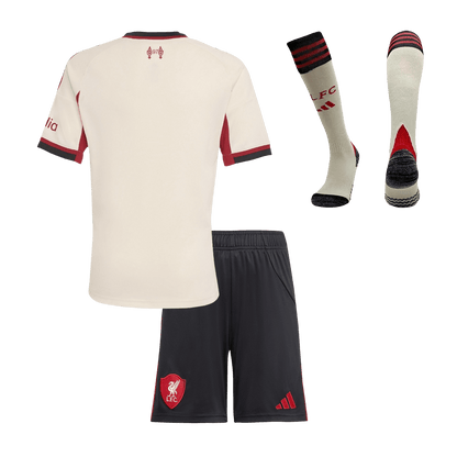 Liverpool Kids Away Soccer Full Set 2025/26 White