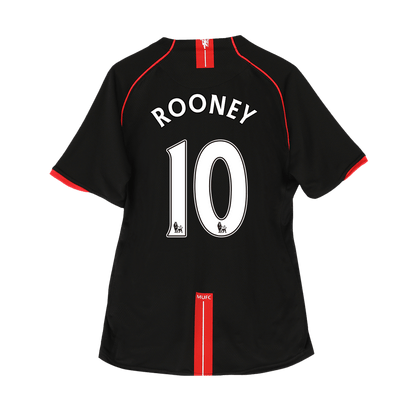 Retro ROONEY #10 Manchester United Mens Away Soccer Jersey 2007/08 Black
