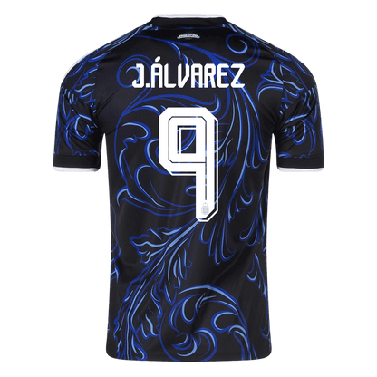 J. ÁLVAREZ #9 Argentina Mens Away Soccer Jersey World Cup 2026 Black