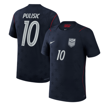 PULISIC #10 USA Mens Away Soccer Jersey World Cup 2026 Black - Player Version