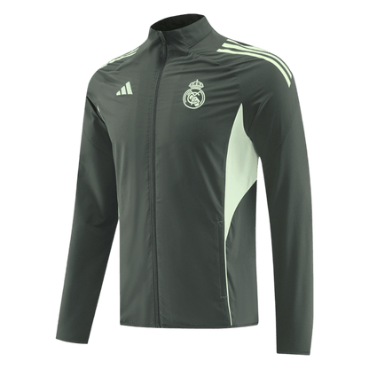 Real Madrid Mens Windbreaker Jacket 2025/26 Green