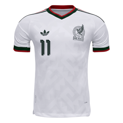 S.GIMENEZ #11 Mexico Mens Away Soccer Jersey World Cup 2026 White - Player Version