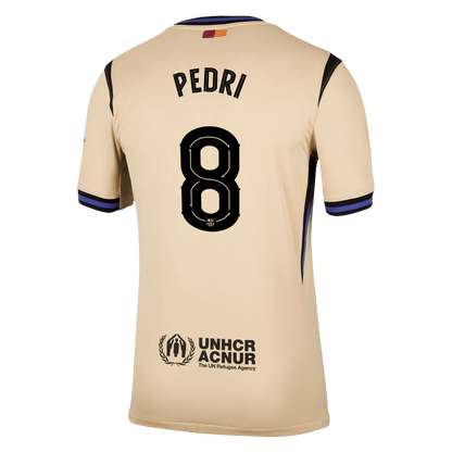 PEDRI #8 Barcelona Mens Away Soccer Jersey UCL 2025/26 Yellow