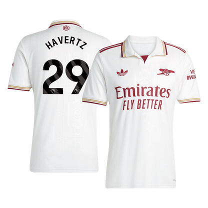 HAVERTZ #29 Arsenal Mens Third Away Soccer Jersey 2025/26 White