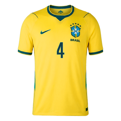 MARQUINHOS #4 Brazil Mens Home Soccer Jersey World Cup 2026 Yellow