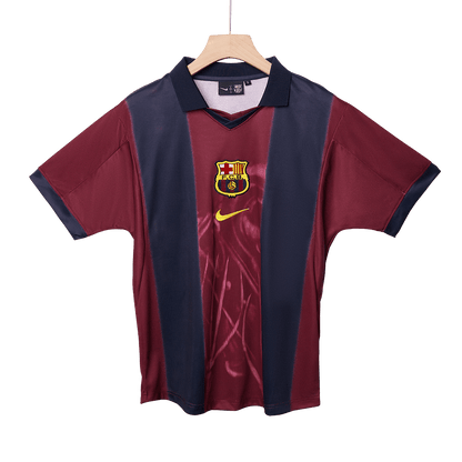 Retro Barcelona Mens Home Soccer Jersey 2000/01 Red&Blue