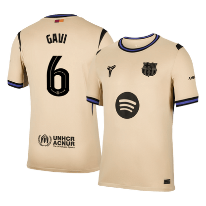 GAVI #6 Barcelona Mens Away Soccer Jersey UCL 2025/26 Yellow