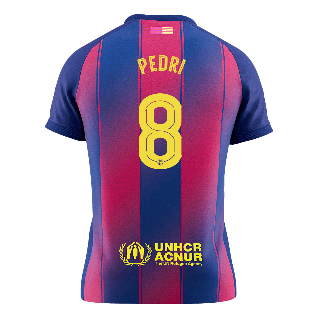 PEDRI #8 Barcelona Mens Home Soccer Jersey UCL 2025/26 Red&Blue [PREMIUM]