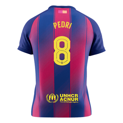 PEDRI #8 Barcelona Mens Home Soccer Jersey UCL 2025/26 Red&Blue [PREMIUM]