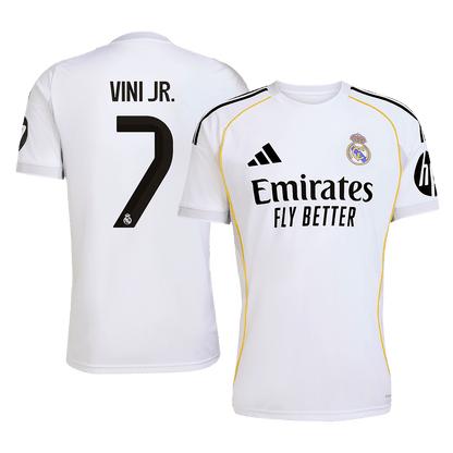 VINI JR. #7 Real Madrid Mens Home Soccer Jersey 2025/26 White [PREMIUM]