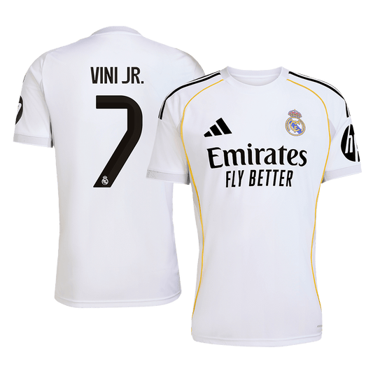 VINI JR. #7 Real Madrid Mens Home Soccer Jersey 2025/26 White [PREMIUM]