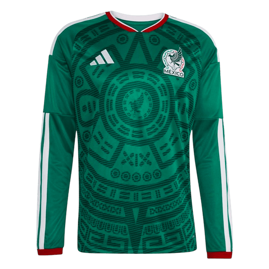 Mexico Mens Home Long Sleeve Soccer Jersey World Cup 2026 Green