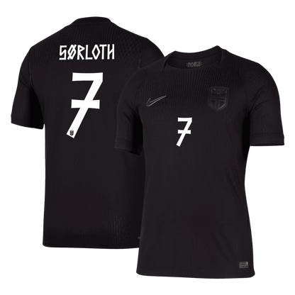 SØRLOTH #7 Norway Mens Away Soccer Jersey World Cup 2026 Black - Player Version