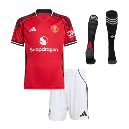 Manchester United Kids Home Soccer Full Set 2025/26 Red