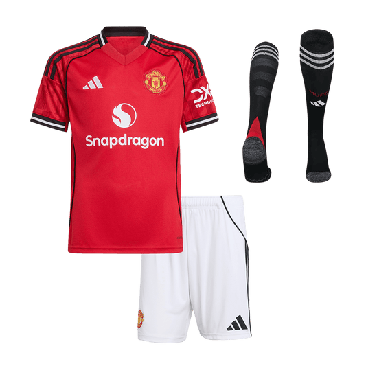 Manchester United Kids Home Soccer Full Set 2025/26 Red