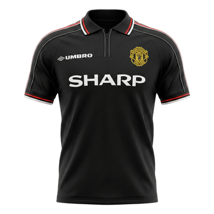 Retro Manchester United Mens Away Soccer Jersey 1998 Black