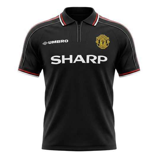 Retro Manchester United Mens Away Soccer Jersey 1998 Black