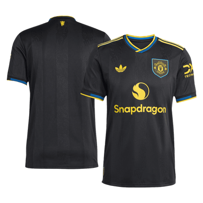 Manchester United Mens Third Away Soccer Jersey 2025/26 Black - Player Version