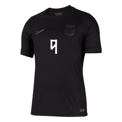 BRAUT HAALAND #9 Norway Mens Away Soccer Jersey World Cup 2026 Black - Player Version
