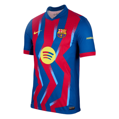 Barcelona Mens Fourth Away Soccer Jersey 2025/26 Red&Blue - Player Version