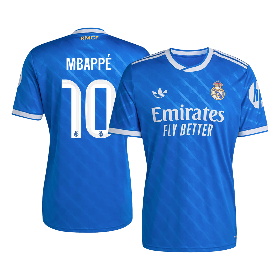MBAPPÉ #10 Real Madrid Mens Third Away Soccer Jersey 2025/26 Blue