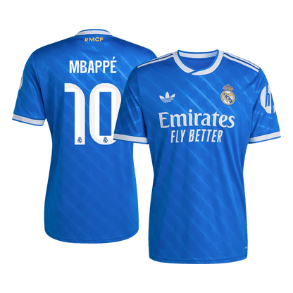MBAPPÉ #10 Real Madrid Mens Third Away Soccer Jersey 2025/26 Blue