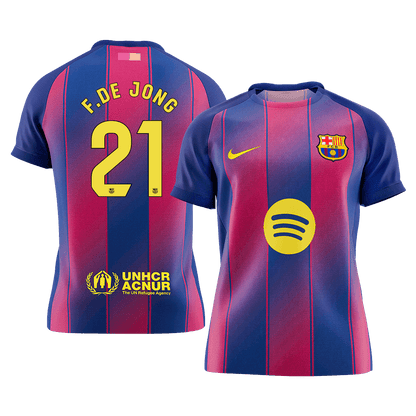 F.DE JONG #21 Barcelona Mens Home Soccer Jersey 2025/26 Red&Blue [PREMIUM]