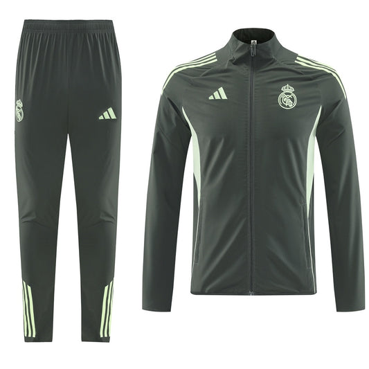 Real Madrid Mens Training Tracksuit Kit 2025/26 Green