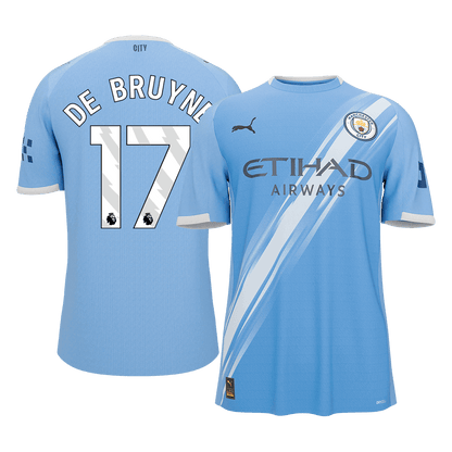 DE BRUYNE #17 Manchester City Mens Home Soccer Jersey 2025/26 Blue [PREMIUM]