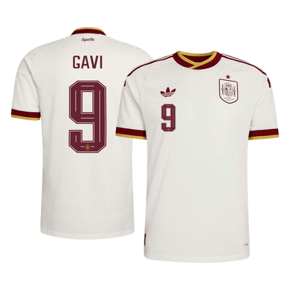 GAVI #9 Spain Mens Away Soccer Jersey World Cup 2026 White - Player Version