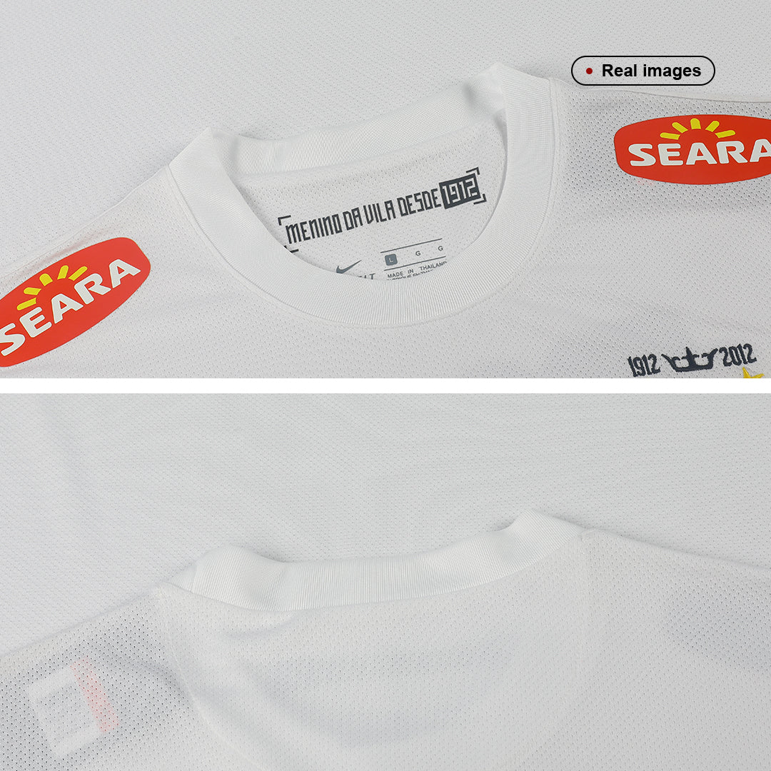 Retro NEYMAR JR #11 Santos FC Mens Home Soccer Jersey 2012 White