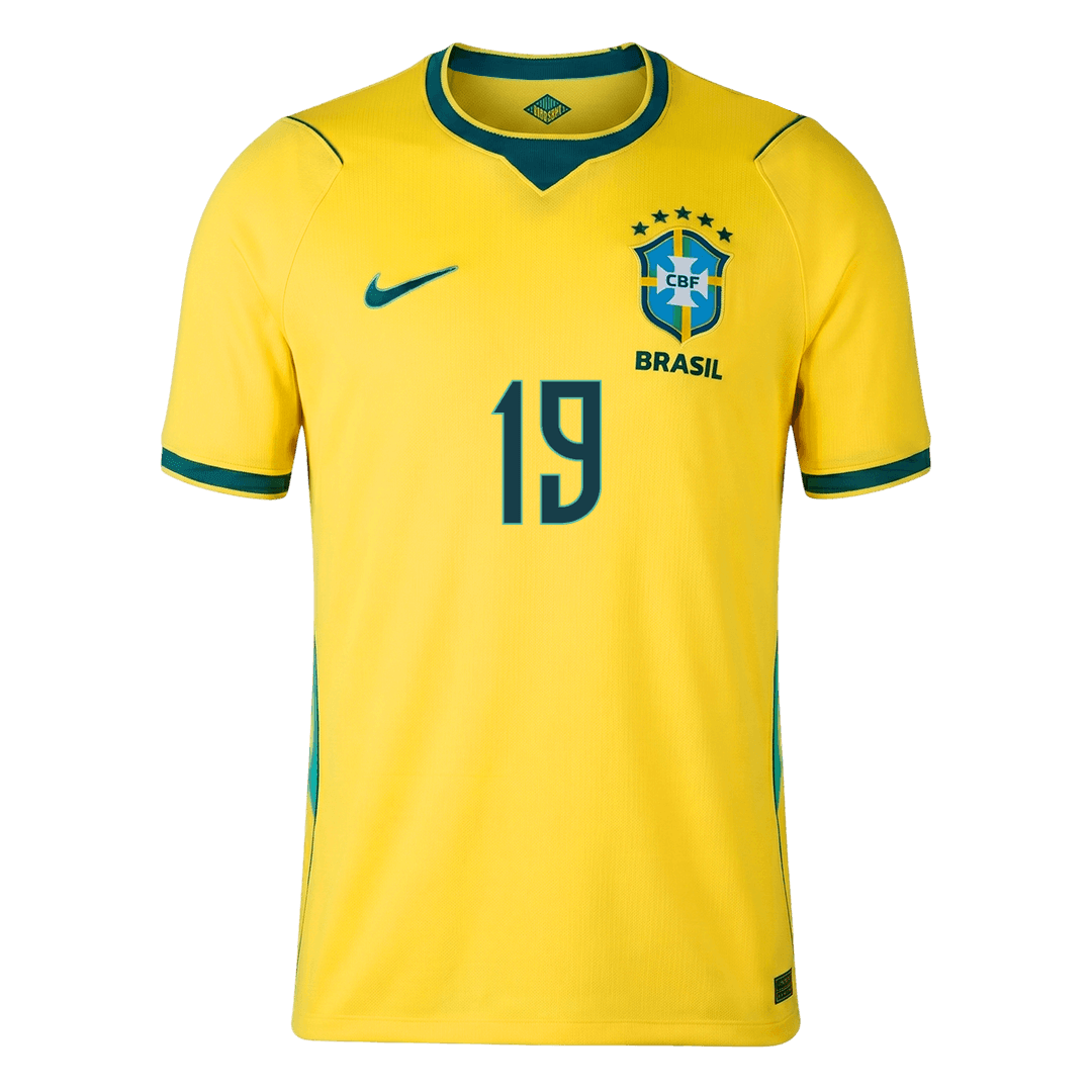 ENDRICK #19 Brazil Mens Home Soccer Jersey World Cup 2026 Yellow