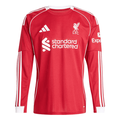 Liverpool Mens Home Long Sleeve Soccer Jersey 2025/26 Red