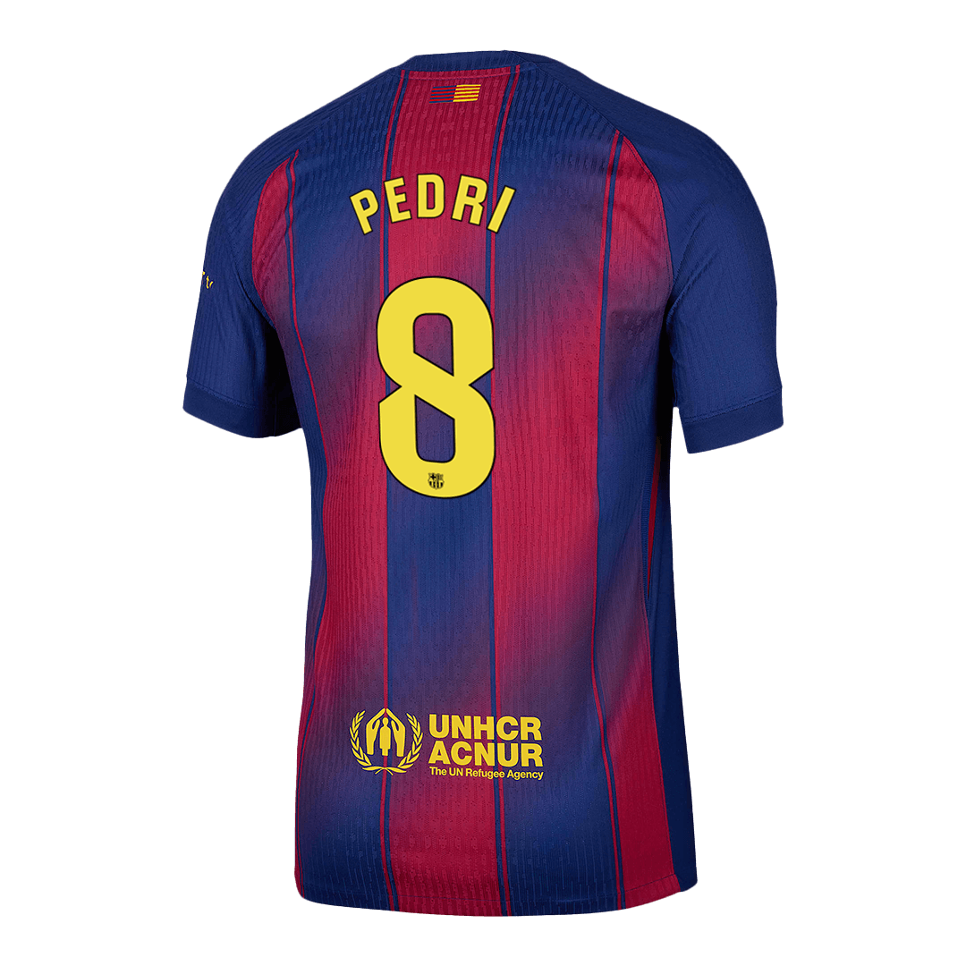 PEDRI #8 Barcelona Mens Home Soccer Jersey 2025/26 Red&Blue - Player Version