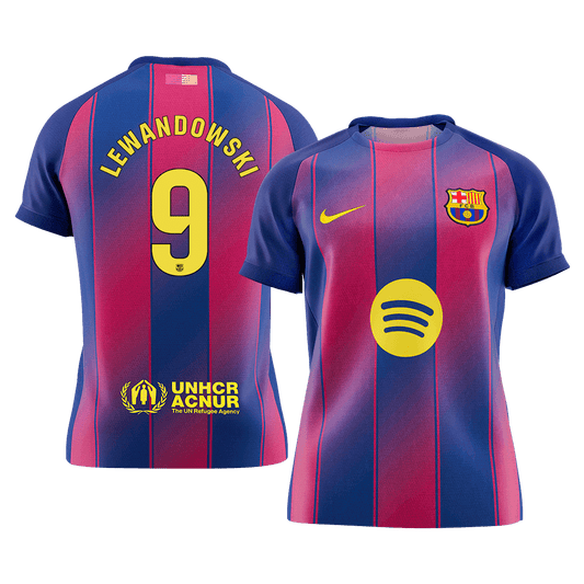 LEWANDOWSKI #9 Barcelona Mens Home Soccer Jersey 2025/26 Red&Blue [PREMIUM]