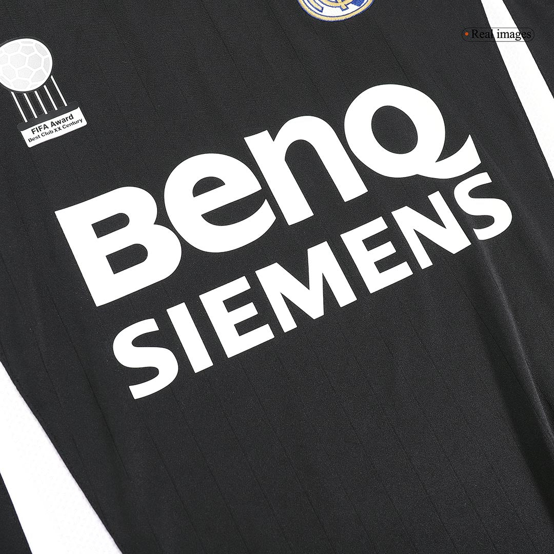Retro SERGIO RAMOS #4 Real Madrid Mens Away Long Sleeve Soccer Jersey 2006/07 Black